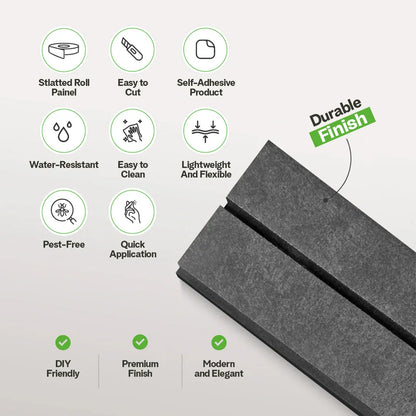 Peel & Stick Slatted Wall Panels Plus – DIY Wide Wood Look Decor